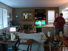 You can see our old couch had seen better days.