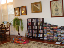 DVDs all along the wall before.