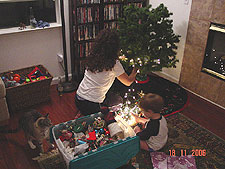 Working on the lights.