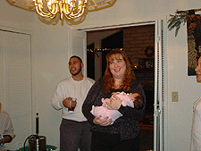 Alysia sure looks comfortable with a baby!