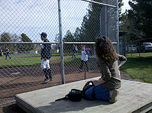 Heidi watching Hunter