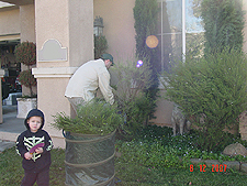 Hunter supervising dad.